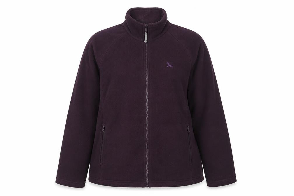 Front view of Hawkshead Women's Purple Fleece Jacket, size 14