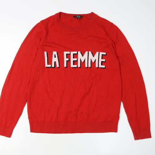 New Look Women's Red Pullover Jumper Size 8