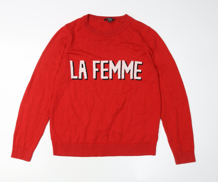 New Look Women's Red Pullover Jumper Size 8