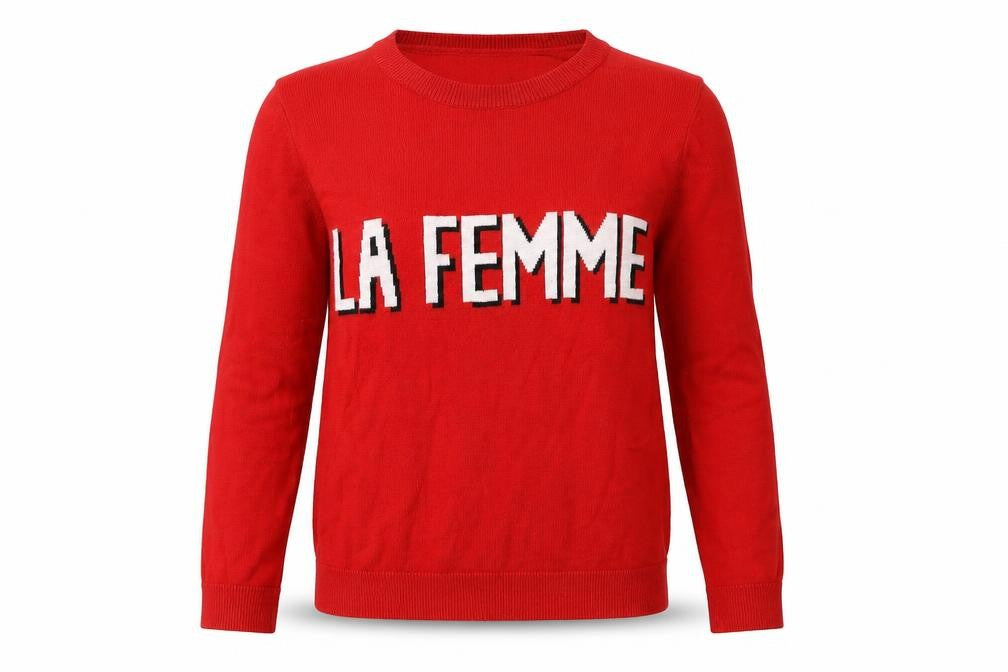Front view of New Look Women's Red jumper, size 8