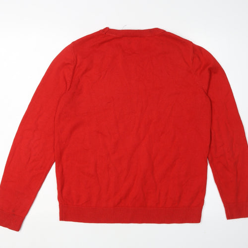 New Look Women's Red Pullover Jumper Size 8