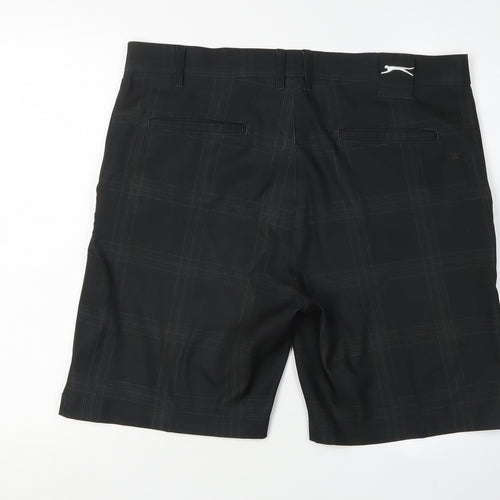 Slazenger Men's Black Check Athletic Shorts Size 36