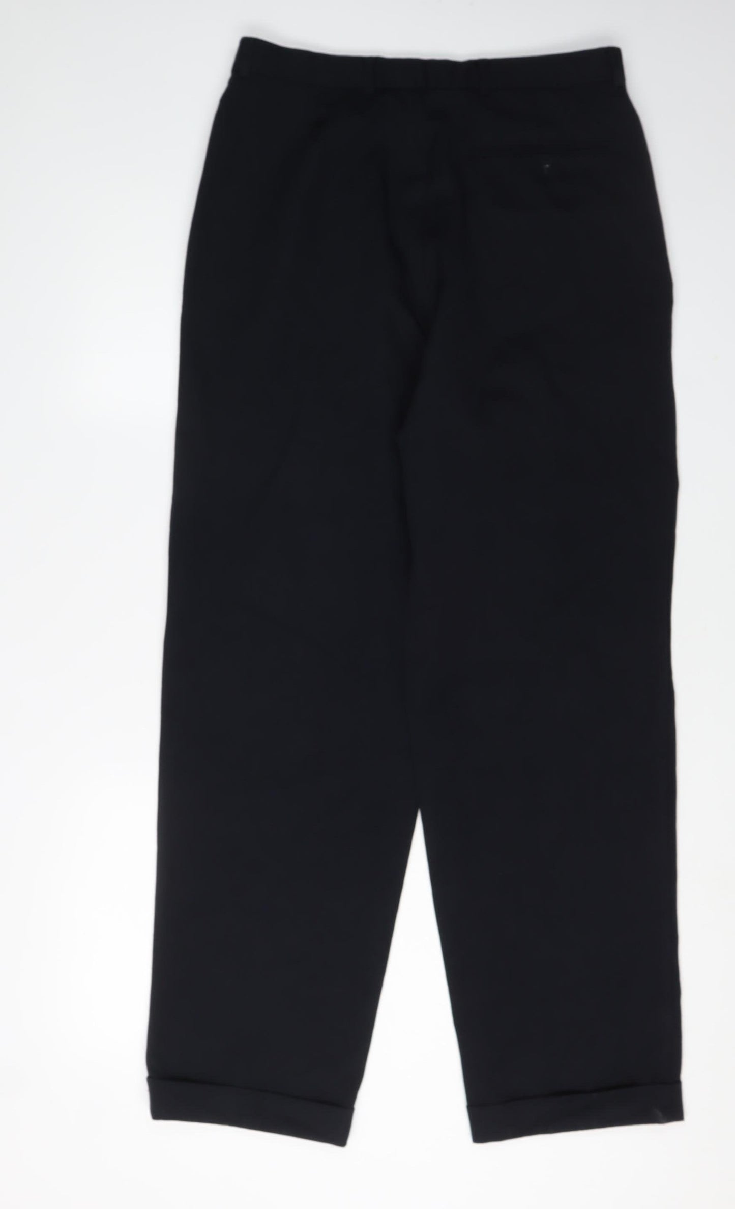 Ciro Citterio Men's Black Trousers - 32L, Regular Fit
