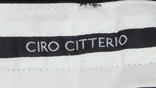 Ciro Citterio Men's Black Trousers - 32L, Regular Fit