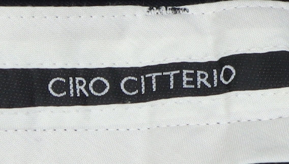 Ciro Citterio Men's Black Trousers - 32L, Regular Fit