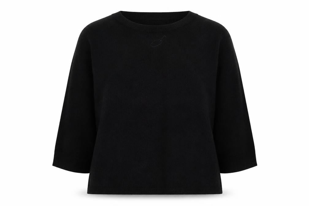 Front view of Vero Moda Women's Black jumper, M, 3/4 Sleeve