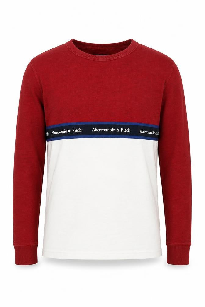 Abercrombie & Fitch Men's S Red White Pullover Sweatshirt