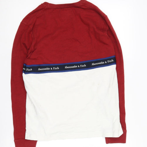 Abercrombie & Fitch Men's S Red White Pullover Sweatshirt