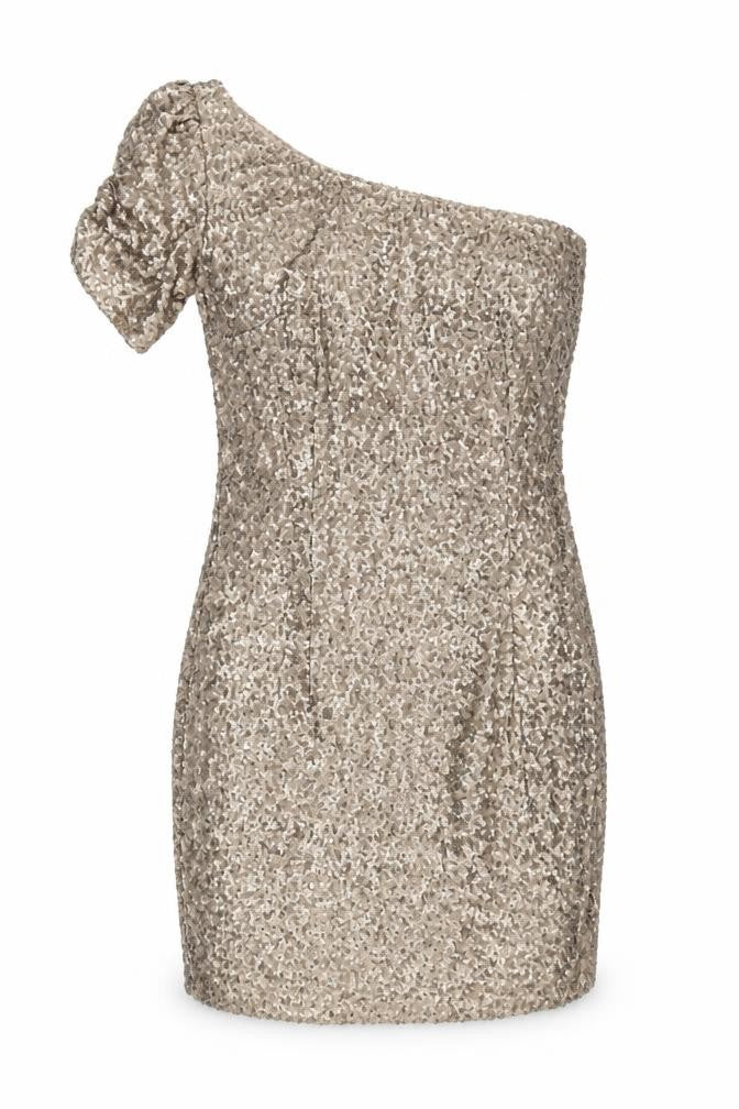 New Look Women's Gold Sequin One Shoulder Bodycon Dress