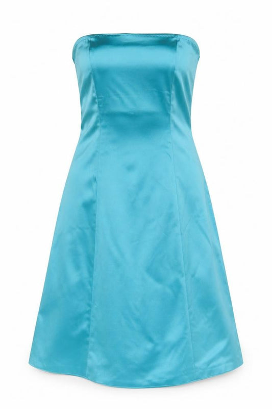 Front view of Coast Women's Blue Strapless Formal Dress, size 10