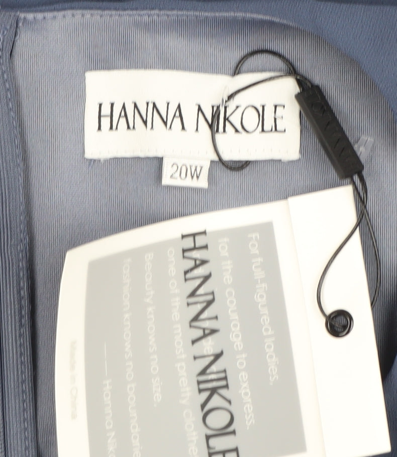 Hanna Nikole Women's Blue Sheath Dress Size 20