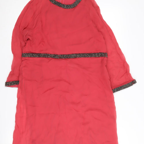 French Connection Women's Red Beaded Dress Size 12