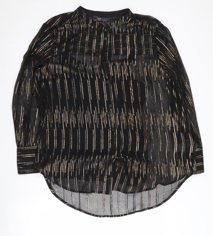 Marks and Spencer Women's Black Long Sleeve Blouse Size 10