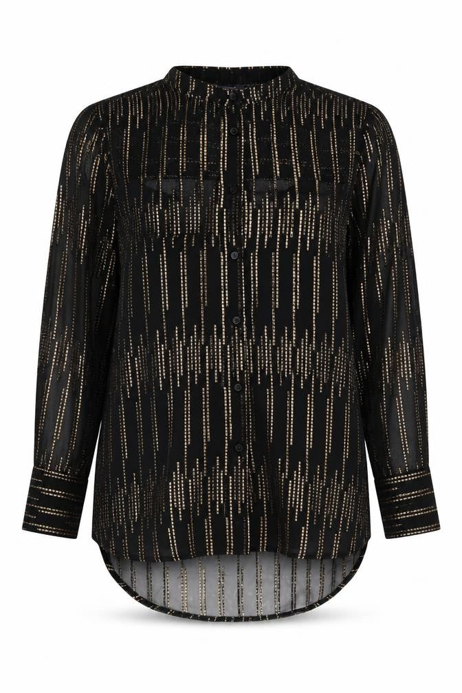 Front view of Marks & Spencer Women's Black Long Sleeve Blouse, size 10