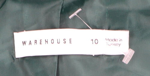 Warehouse Women's Green Blazer Size 10 Double-Breasted