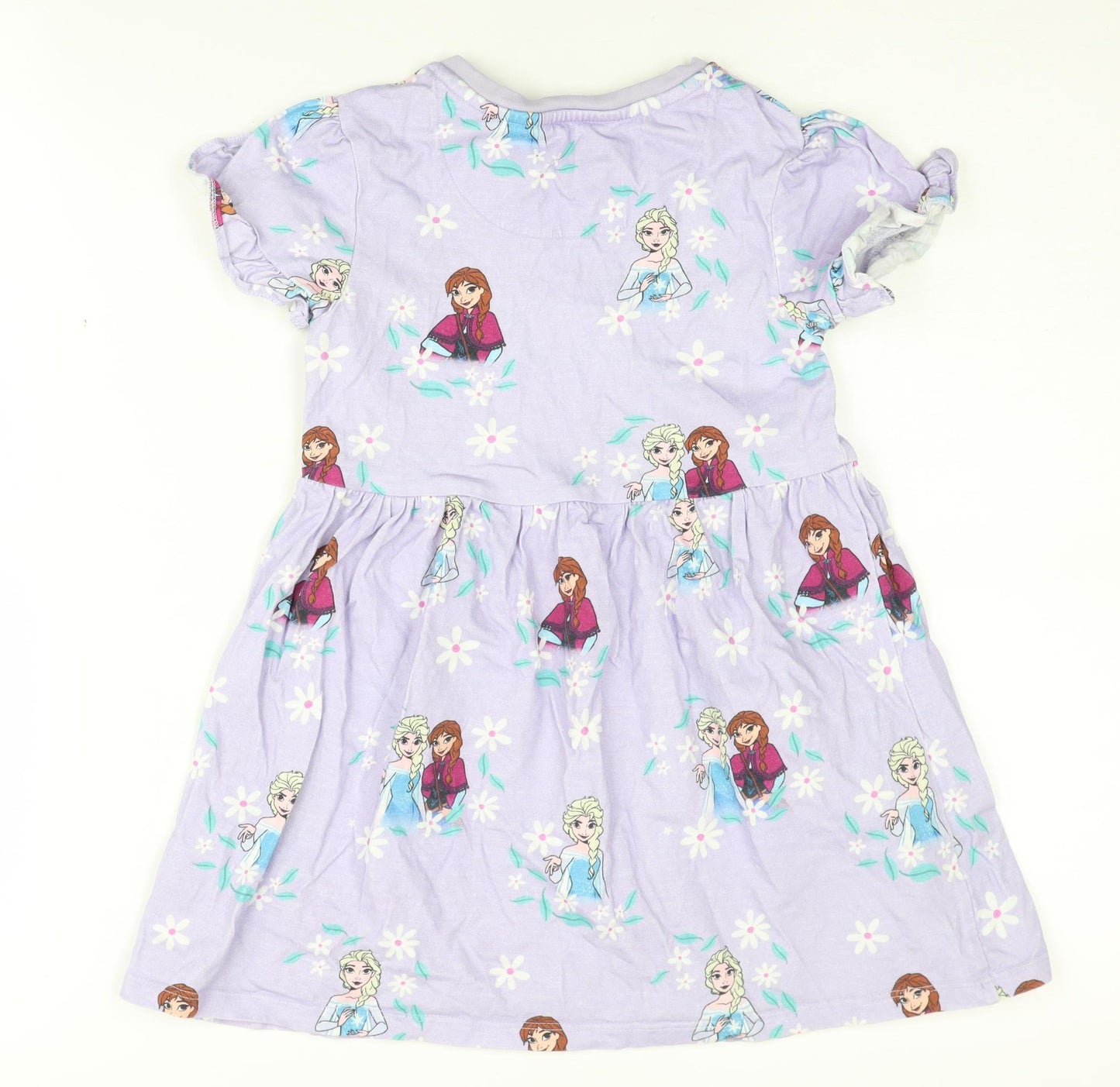 M&S Girls Purple Frozen Dress 5-6 Years Fit & Flare Style