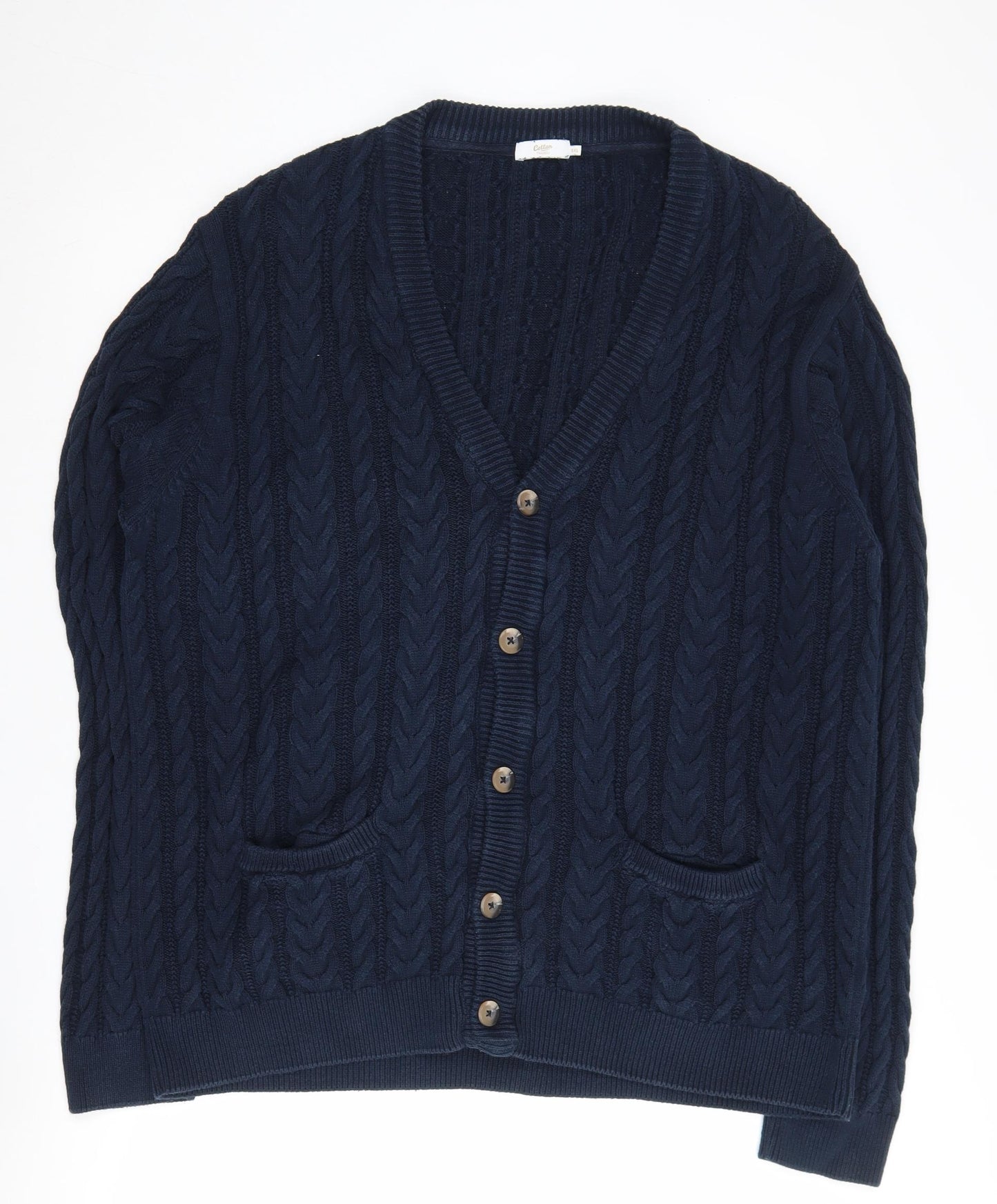 Cotton Traders Women's Blue Cardigan 3XL