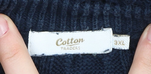 Cotton Traders Women's Blue Cardigan 3XL