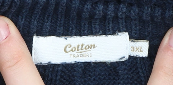 Cotton Traders Women's Blue Cardigan 3XL