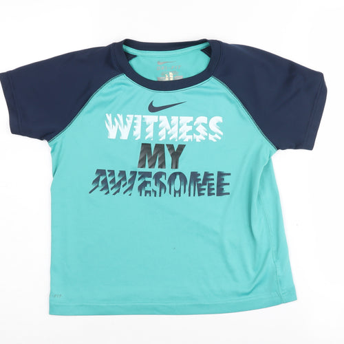 Nike Boys Blue Dri-Fit T-Shirt, Size 7, Activewear