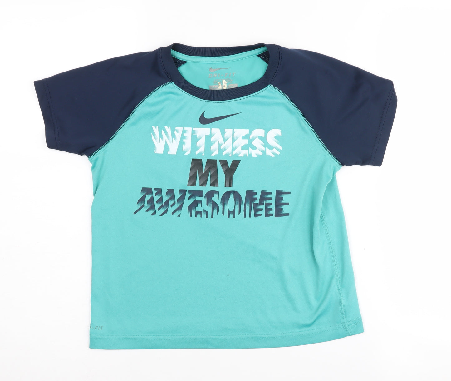 Nike Boys Blue Dri-Fit T-Shirt, Size 7, Activewear