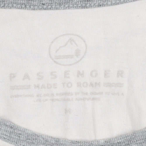 Passenger Men's Grey & White T-Shirt, Size M