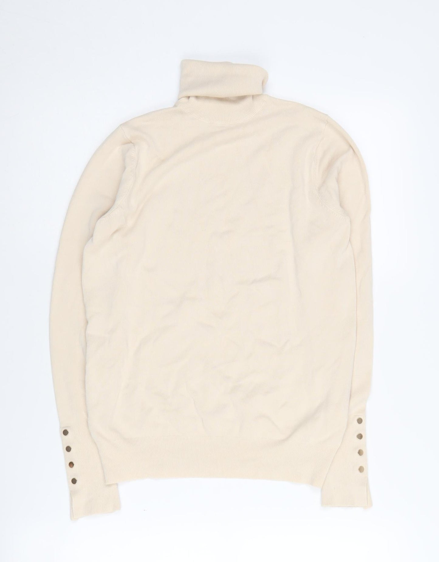 Zara Women’s Beige Roll Neck Pullover Jumper Size 12