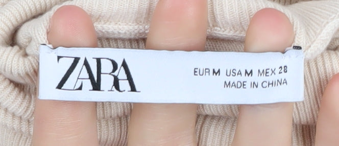 Zara Women’s Beige Roll Neck Pullover Jumper Size 12