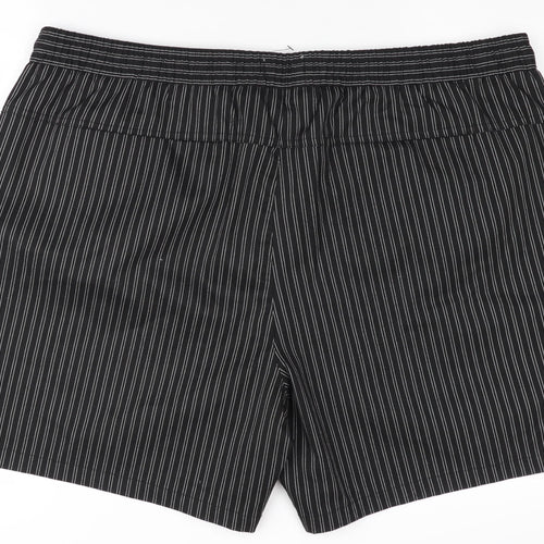 Topman Men's Black Striped Chino Shorts, Size 44, Casual Style