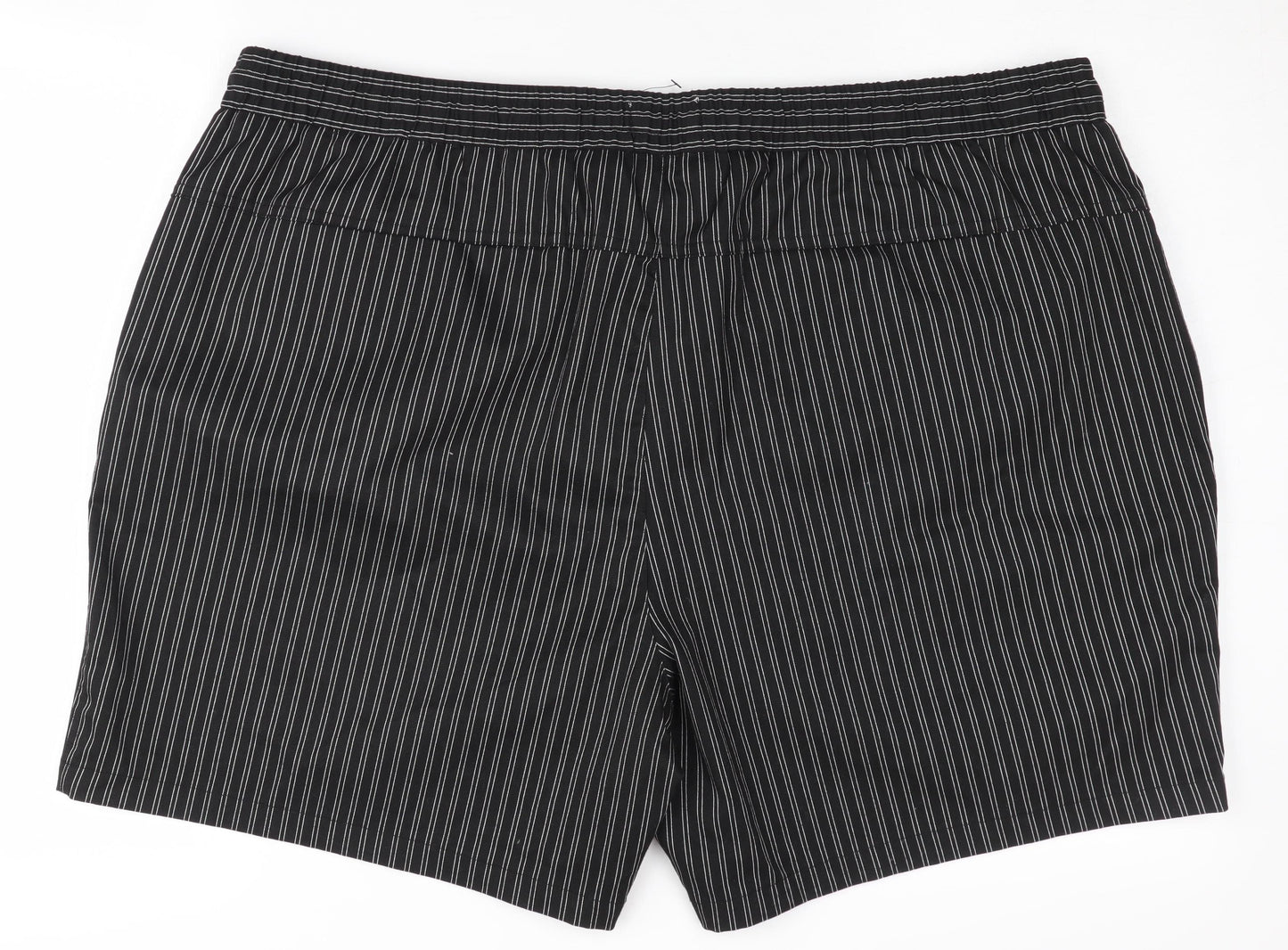 Topman Men's Black Striped Chino Shorts, Size 44, Casual Style