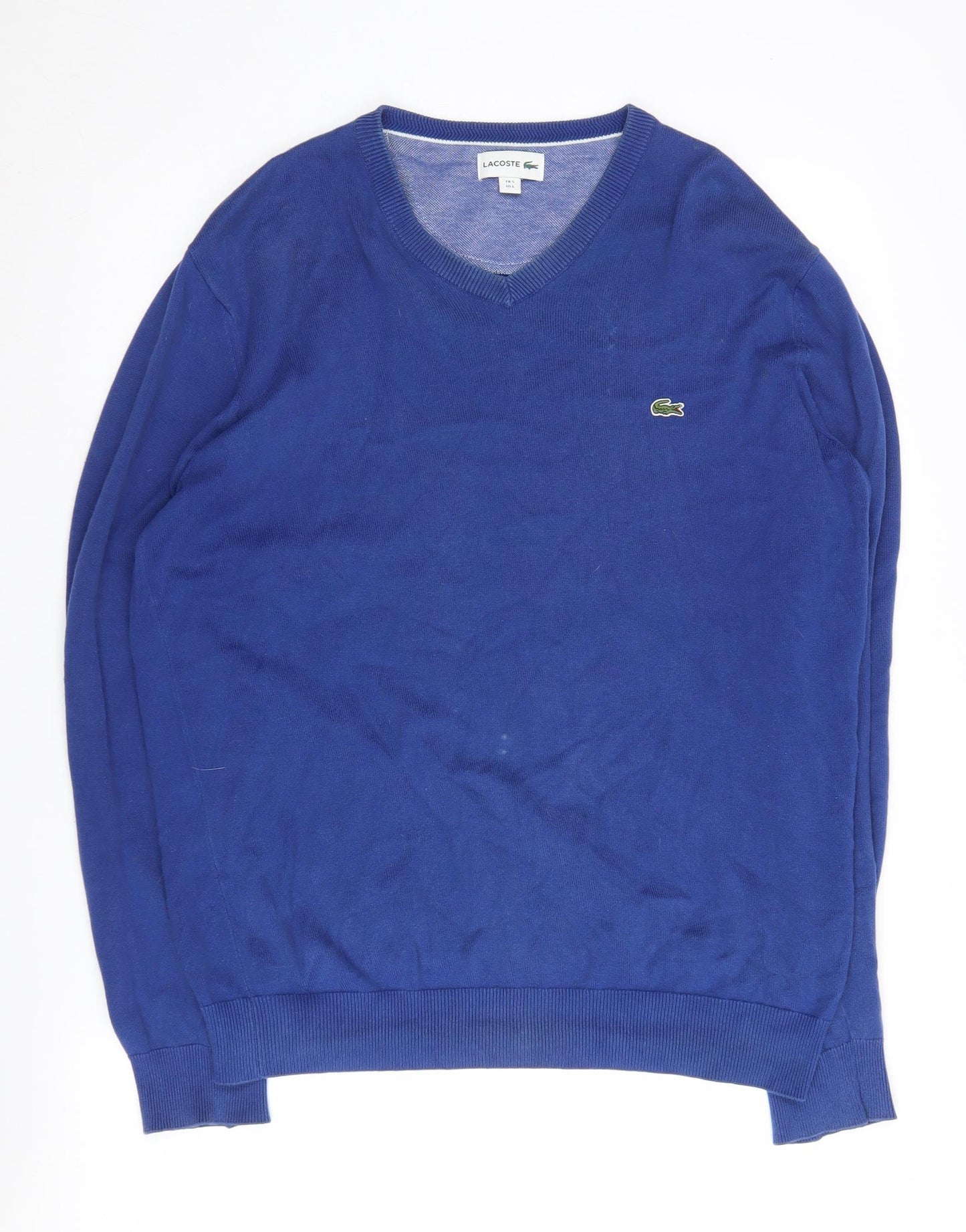 Lacoste Men's Blue Cotton Pullover Jumper Size L