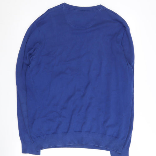 Lacoste Men's Blue Cotton Pullover Jumper Size L