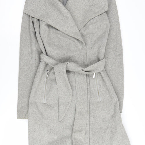 Vero Moda Grey Belted Overcoat Women M Casual