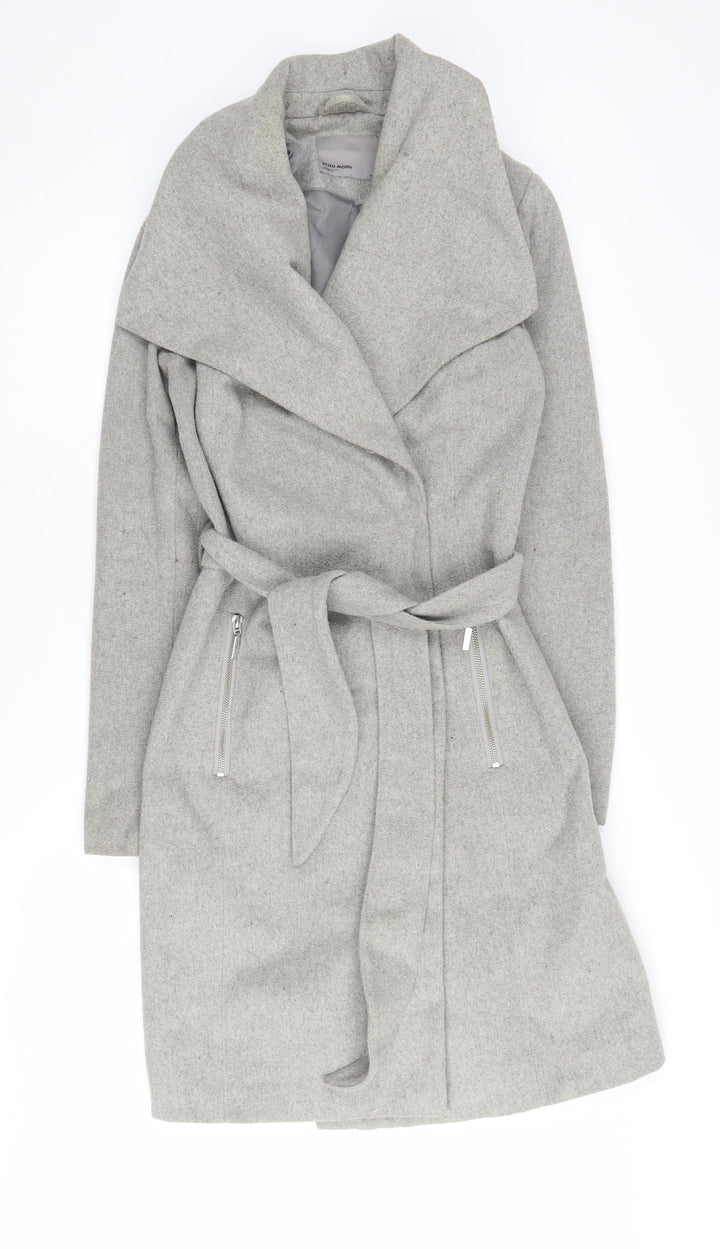 Vero Moda Grey Belted Overcoat Women M Casual