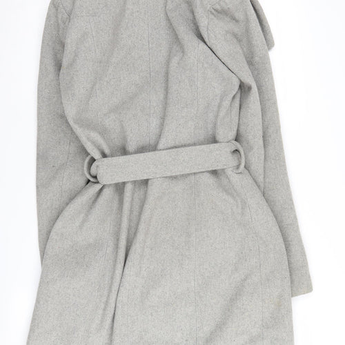 Vero Moda Grey Belted Overcoat Women M Casual