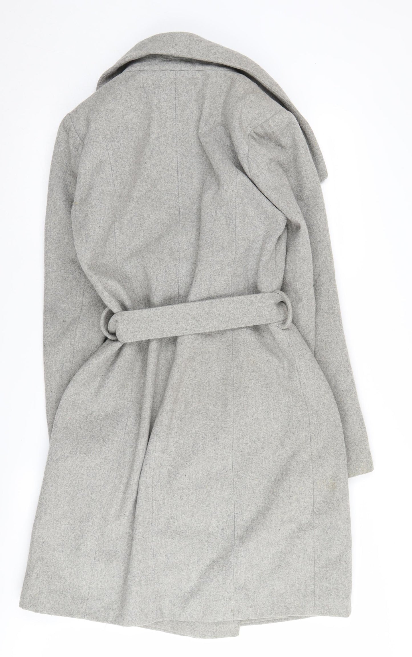 Vero Moda Grey Belted Overcoat Women M Casual