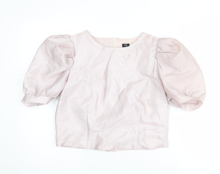 River Island Women's Silver 80s Blouse Size 14 New