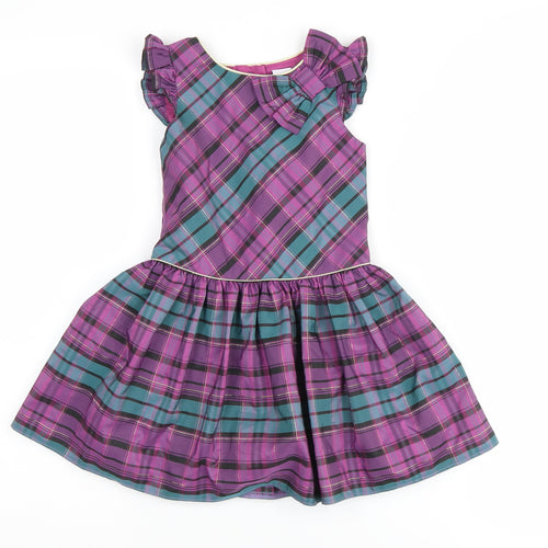 Mini Club Girls Purple Plaid Dress 2 Years Party