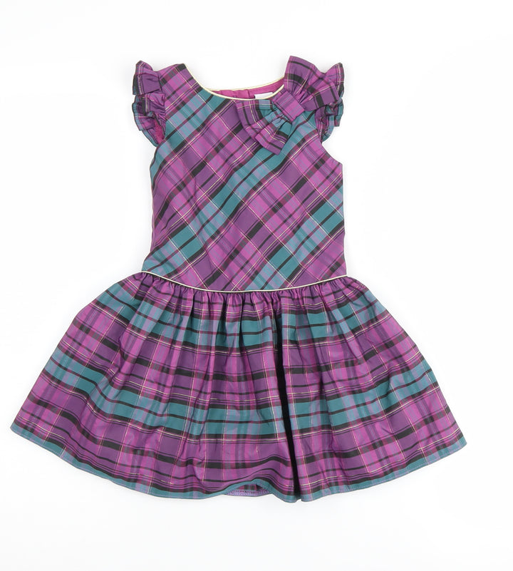 Mini Club Girls Purple Plaid Dress 2 Years Party