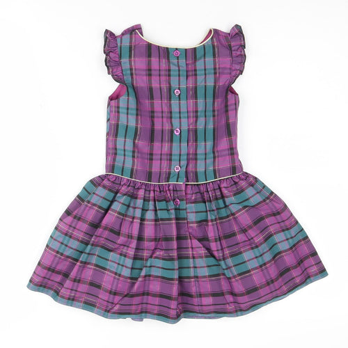 Mini Club Girls Purple Plaid Dress 2 Years Party
