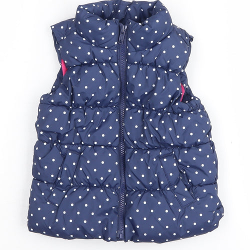 babyGap Girls Blue Polka Dot Puffer Jacket 2 Years