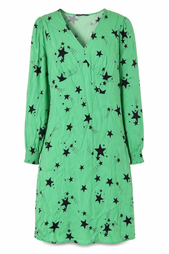 Front view of Marks & Spencer Women's Green Star Wrap Dress, size 8