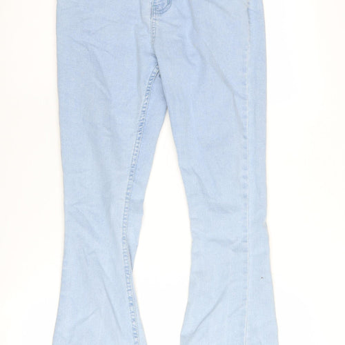 PrettyLittleThing Women's Blue Flared Denim Jeans Size 6