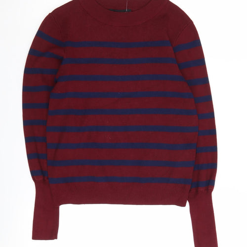 New Look Women's Red Striped Pullover, Size 6