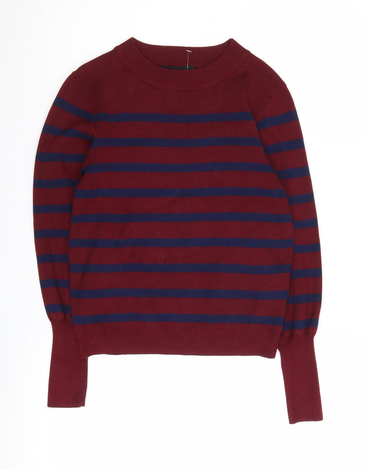 New Look Women's Red Striped Pullover, Size 6