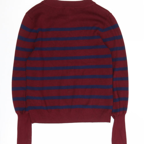 New Look Women's Red Striped Pullover, Size 6