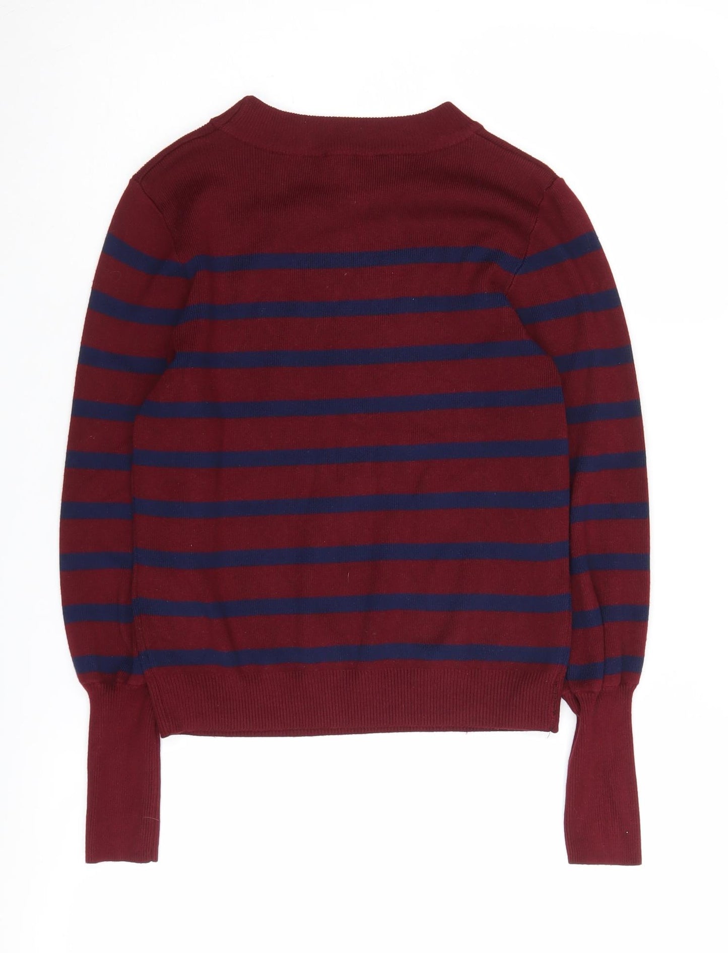 New Look Women's Red Striped Pullover, Size 6