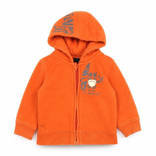 Quiksilver Boys Orange Full Zip Hoodie - Size 6-7 Years