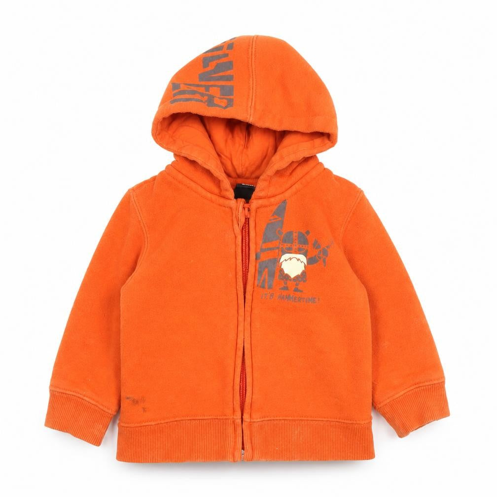 Quiksilver Boys Orange Full Zip Hoodie - Size 6-7 Years