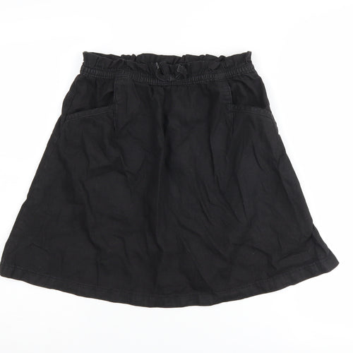 Next Girls Black A-Line Skirt 12 Years Cotton